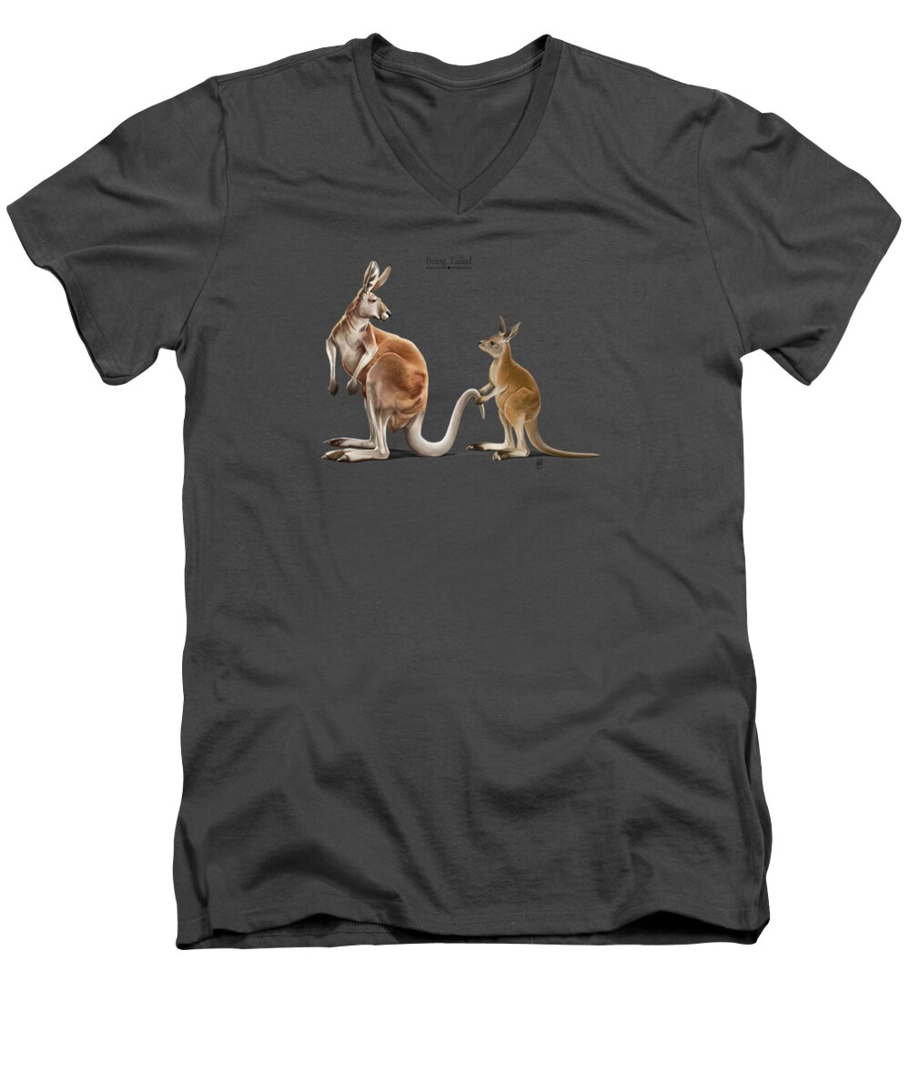 Illustration Men's V-Neck T-Shirt featuring the digital art Being Tailed by Rob Snow