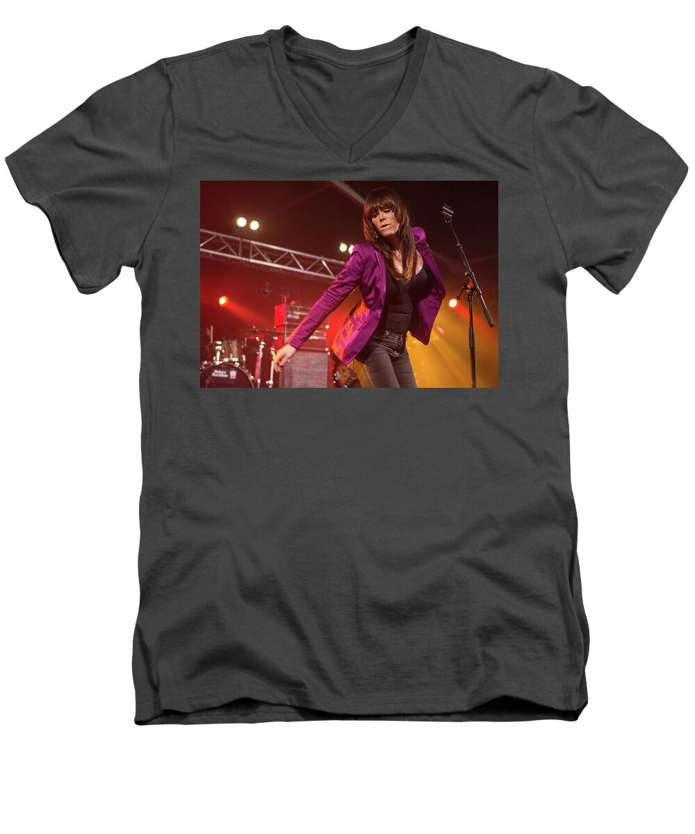 Beth Hart Men's V-Neck T-Shirt featuring the photograph Beth Hart by Jackie Russo