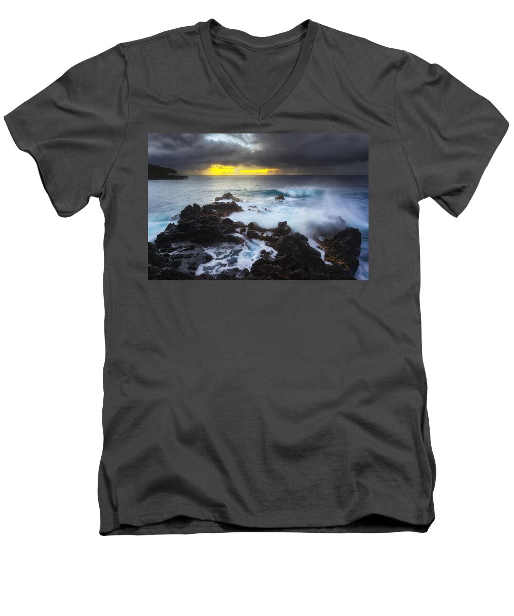 Kehena Men's V-Neck T-Shirt featuring the photograph Between Two Storms by Ryan Manuel