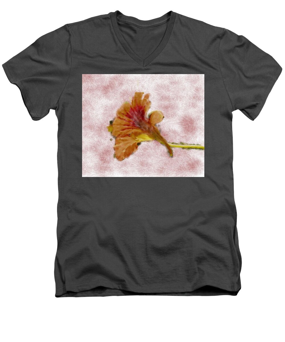 Artistic Men's V-Neck T-Shirt featuring the photograph Bindweed paiterly 1. by Leif Sohlman