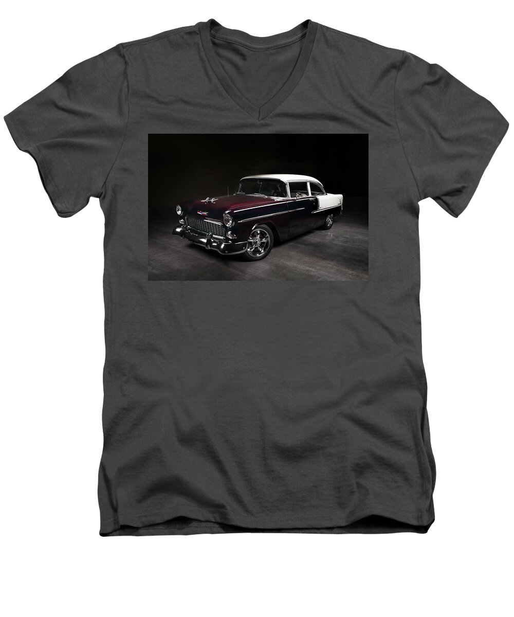 Vintage Men's V-Neck T-Shirt featuring the digital art Black Cherry Candy by Douglas Pittman