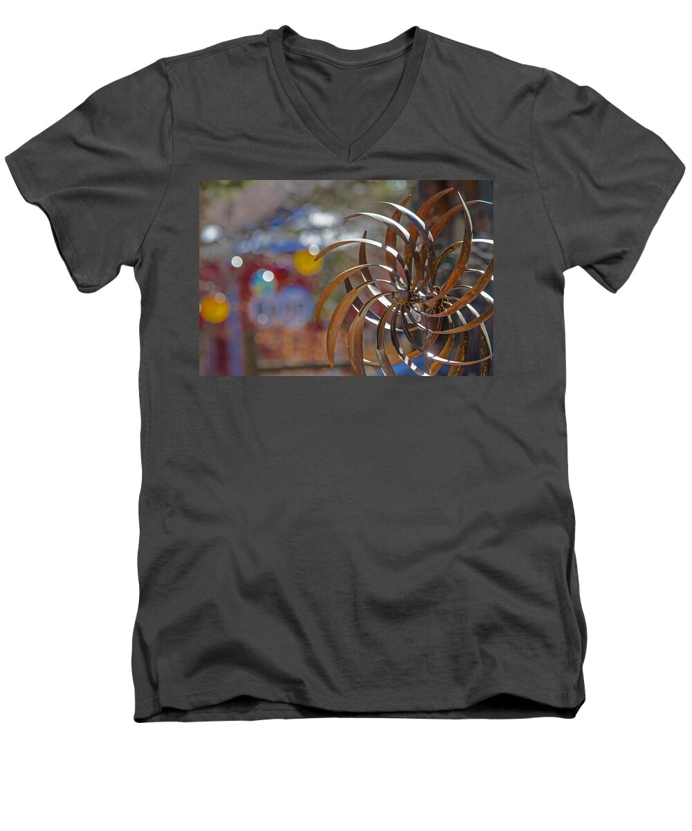 Abstract Men's V-Neck T-Shirt featuring the photograph Blowing in the Wind by Alana Thrower