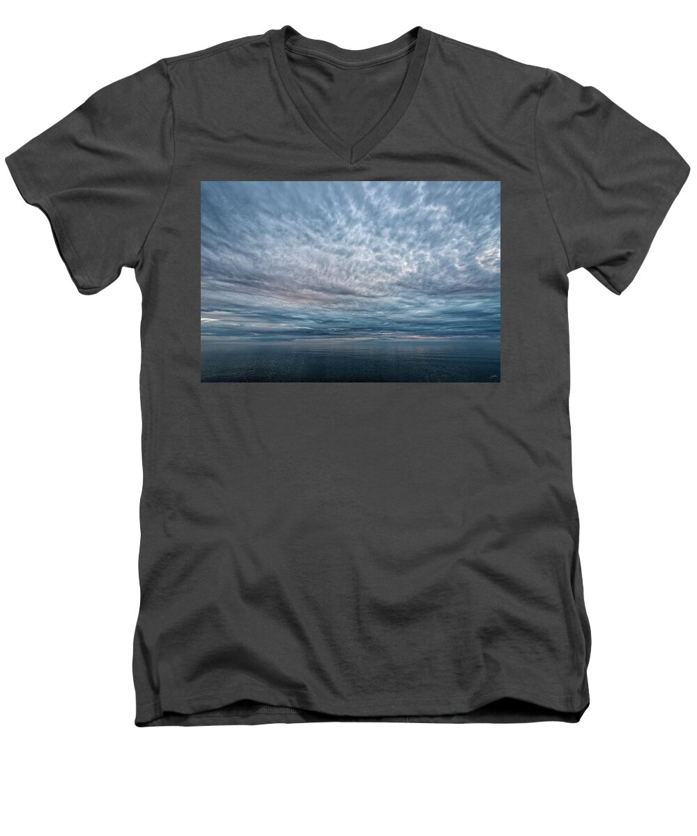 Clouds Men's V-Neck T-Shirt featuring the photograph Blue Calm by Doug Gibbons