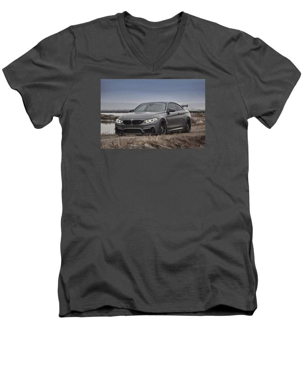 Bmw Men's V-Neck T-Shirt featuring the photograph Bmw M4 by ItzKirb Photography