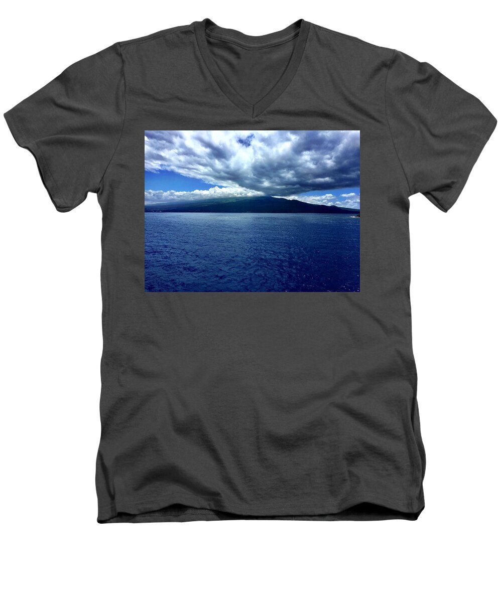 Maui Men's V-Neck T-Shirt featuring the photograph Boat View 2 by Michael Albright