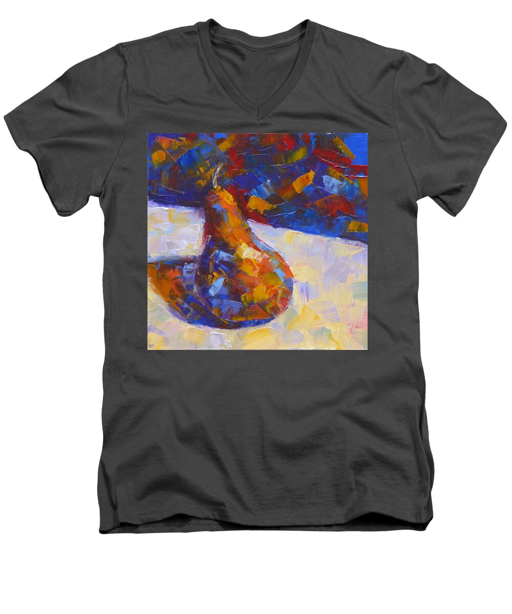 Still Life Men's V-Neck T-Shirt featuring the painting Bosc Pear Mosaic by Susan Woodward
