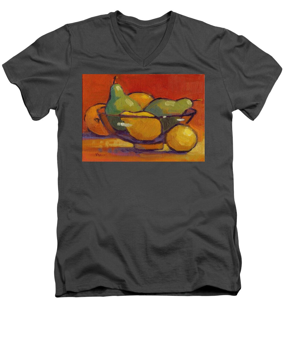 Fruit Men's V-Neck T-Shirt featuring the painting Bountiful by Konnie Kim