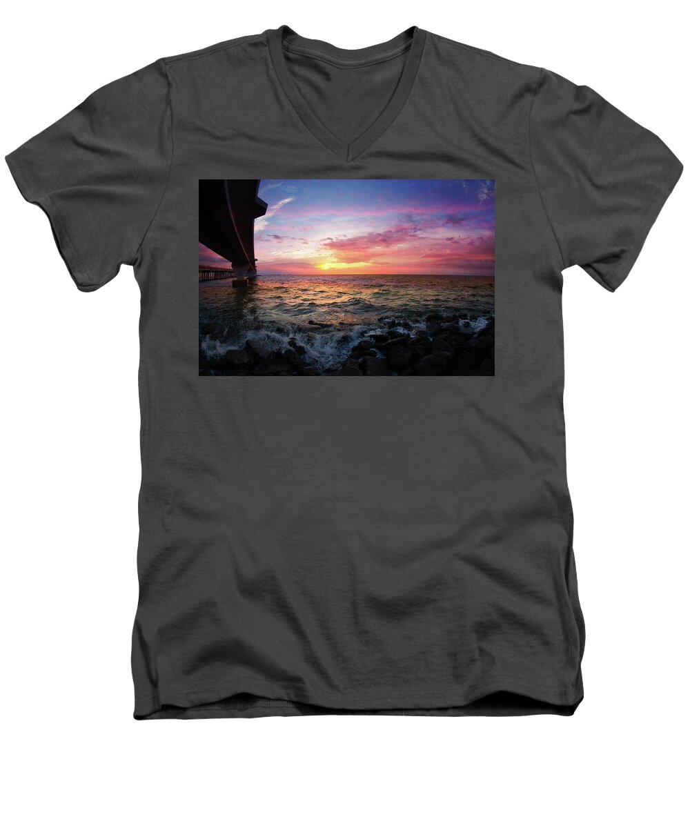 Bird Men's V-Neck T-Shirt featuring the photograph Breaking Dawn by Stoney Lawrentz
