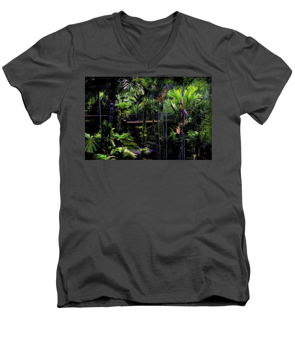Travel Men's V-Neck T-Shirt featuring the photograph Bridge Over Nong Nooch by Joseph Hollingsworth