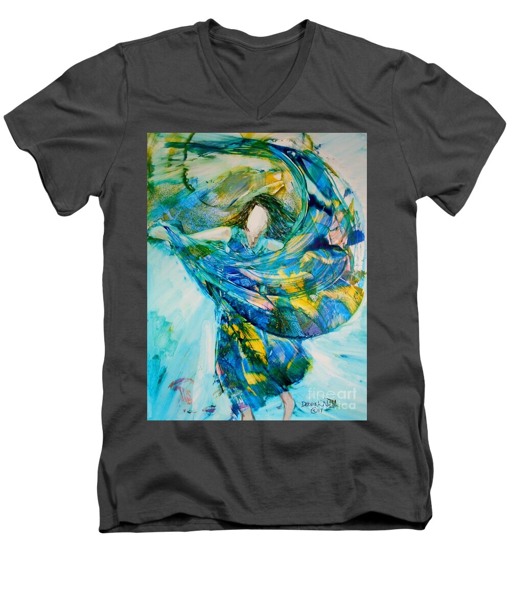 Worship Men's V-Neck T-Shirt featuring the painting Bringing Heaven To Earth by Deborah Nell
