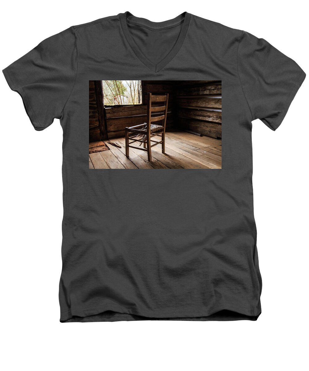 Chair Men's V-Neck T-Shirt featuring the photograph Broken Chair by Doug Camara