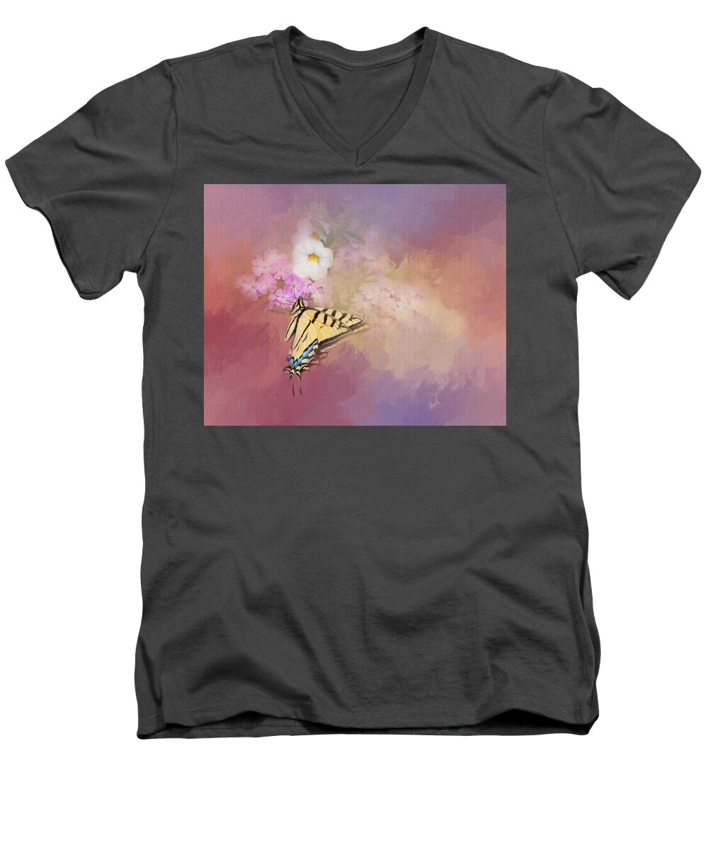  Butterfly Men's V-Neck T-Shirt featuring the photograph Butterfly Dreams by Theresa Tahara