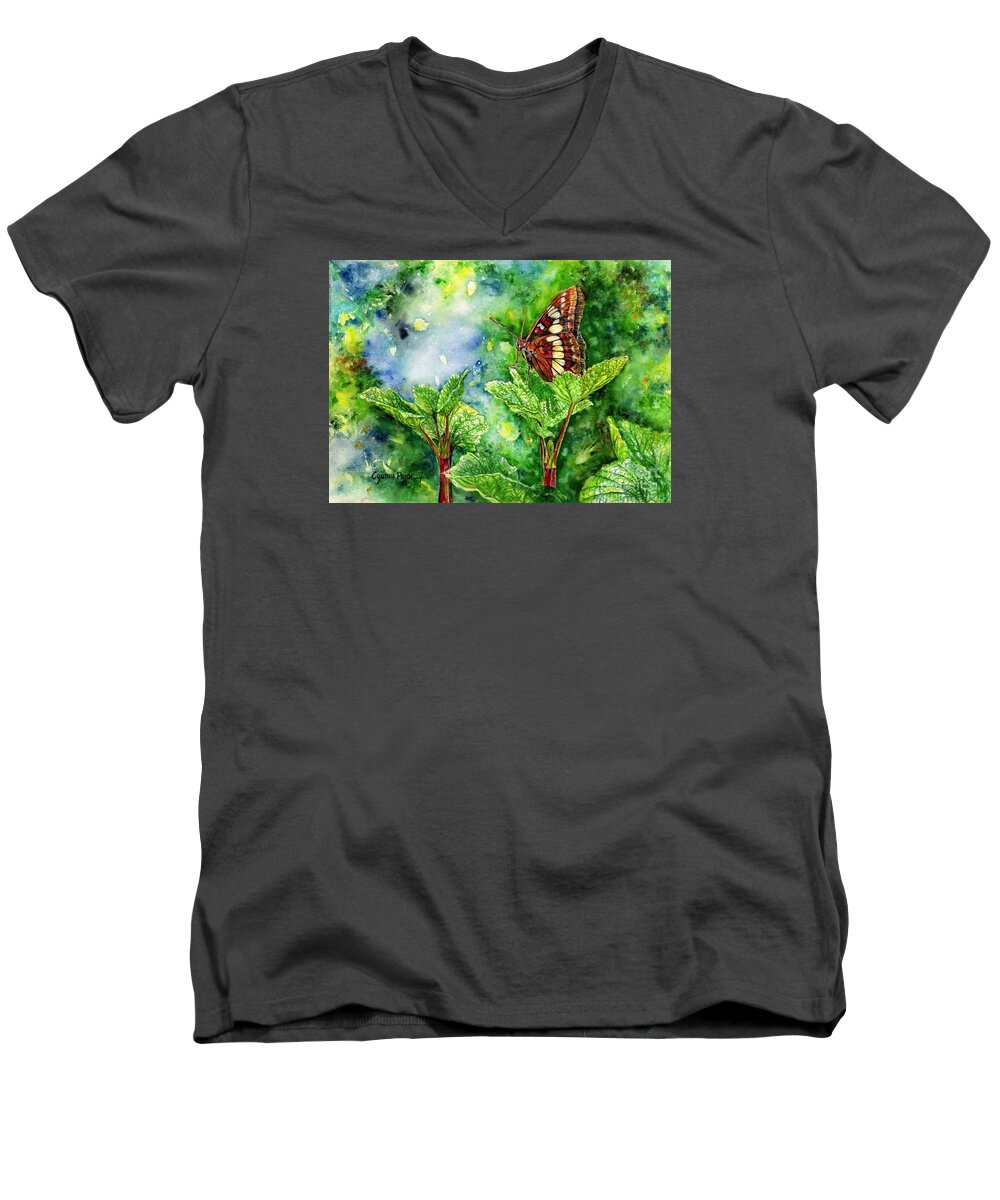 Monarch Butterfly Men's V-Neck T-Shirt featuring the painting Butterfly Wonder by Cynthia Pride