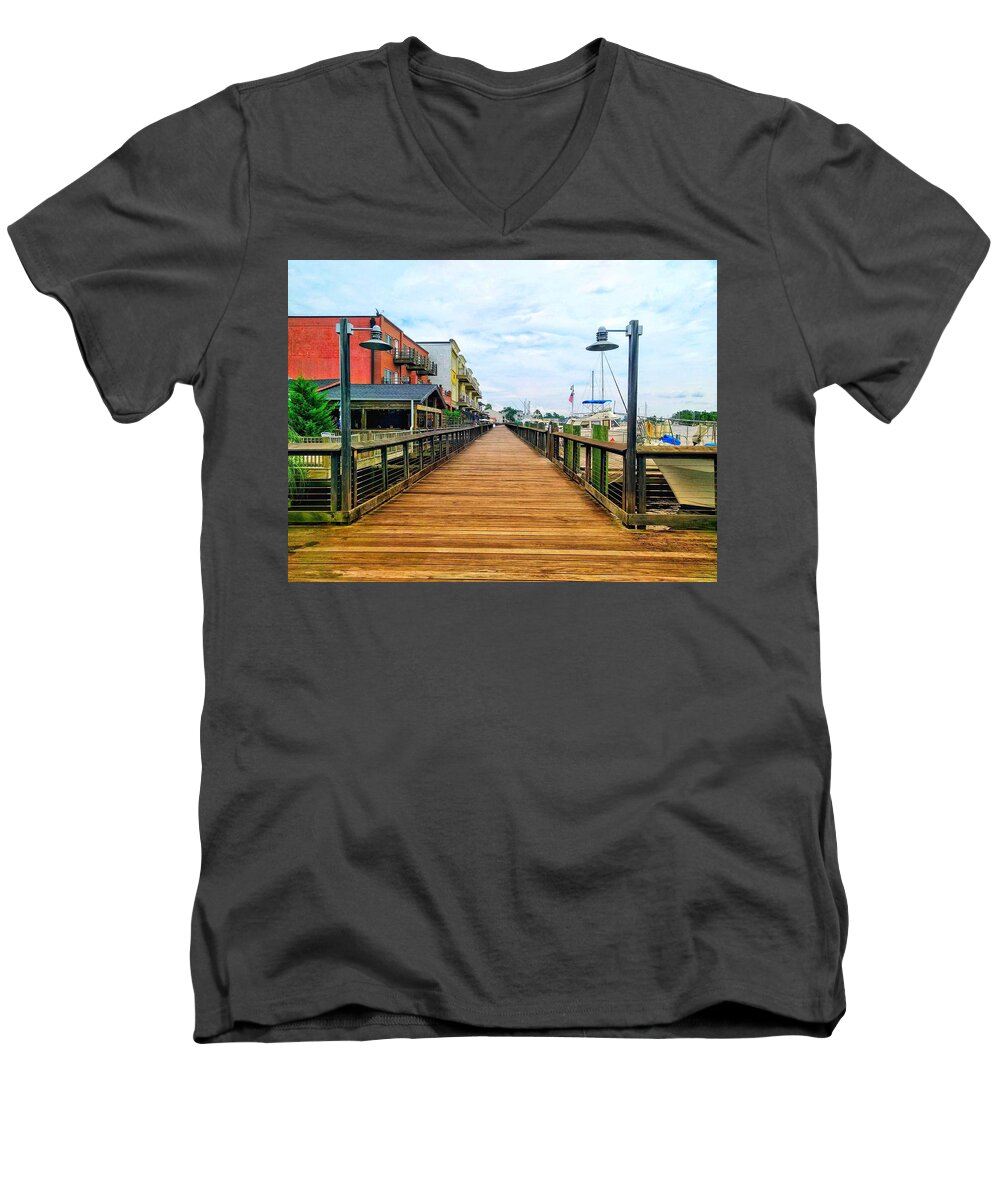 Georgetown Men's V-Neck T-Shirt featuring the photograph By George by Sherry Kuhlkin