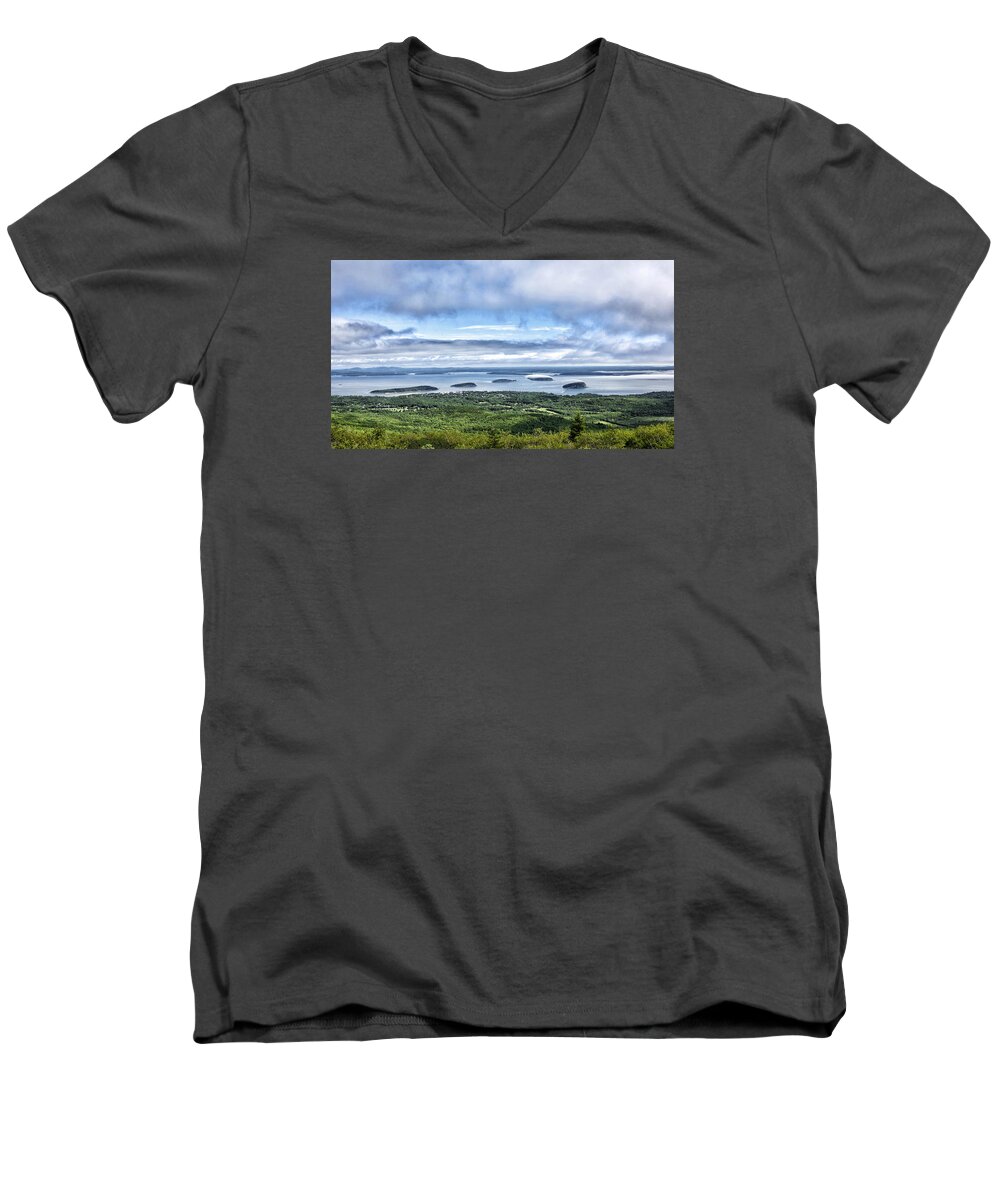 cadillac Mountain View Men's V-Neck T-Shirt featuring the photograph Cadillac Mountain View - Acadia National Park by Brendan Reals