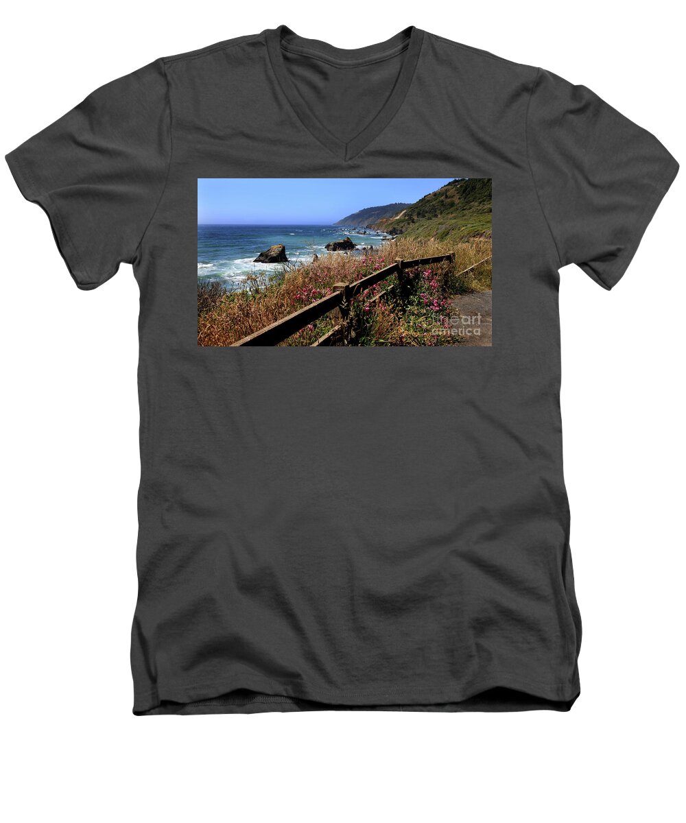 California Men's V-Neck T-Shirt featuring the photograph California Coast by Joseph G Holland
