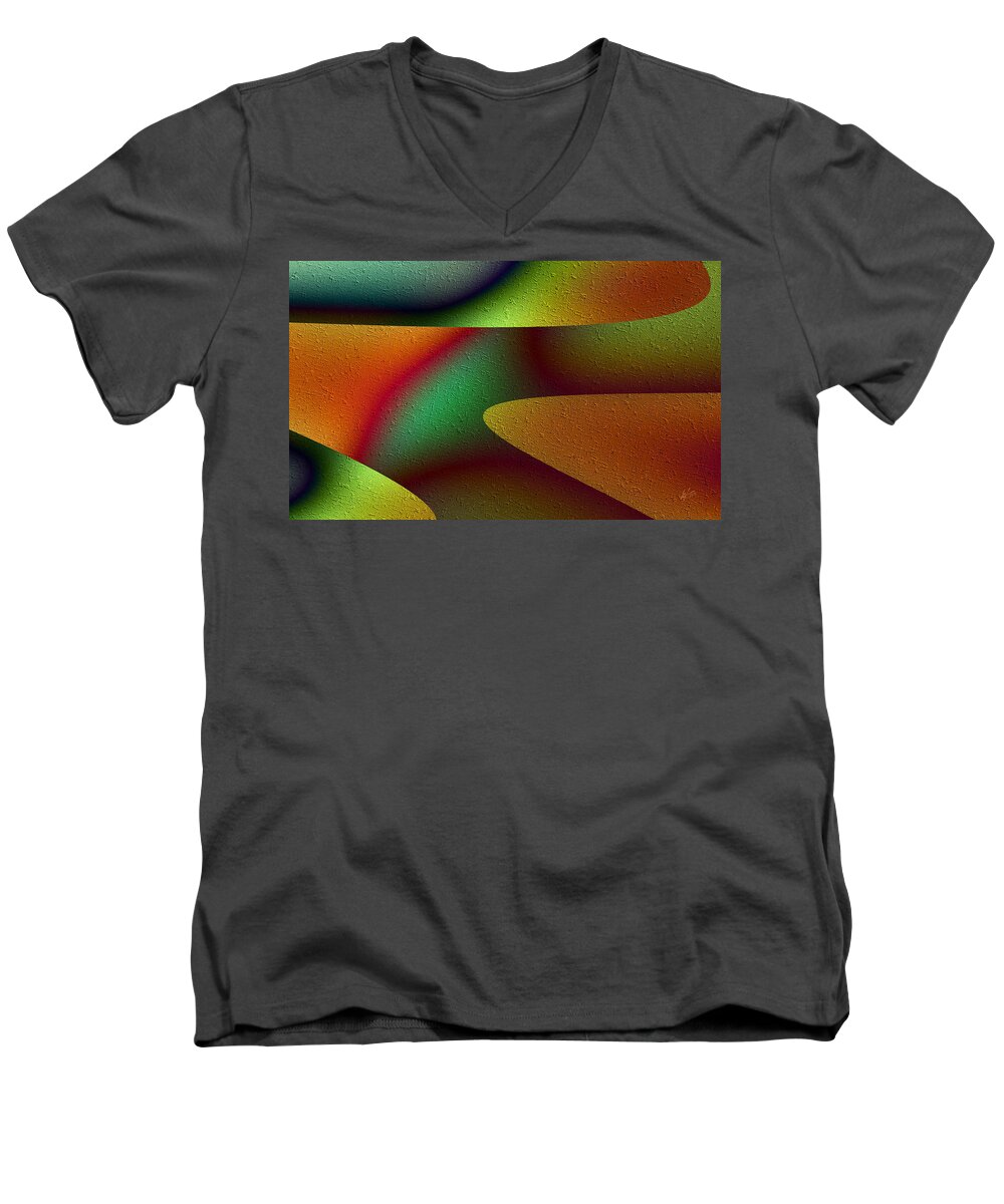 Cambiando Men's V-Neck T-Shirt featuring the digital art Cambiando by Kiki Art