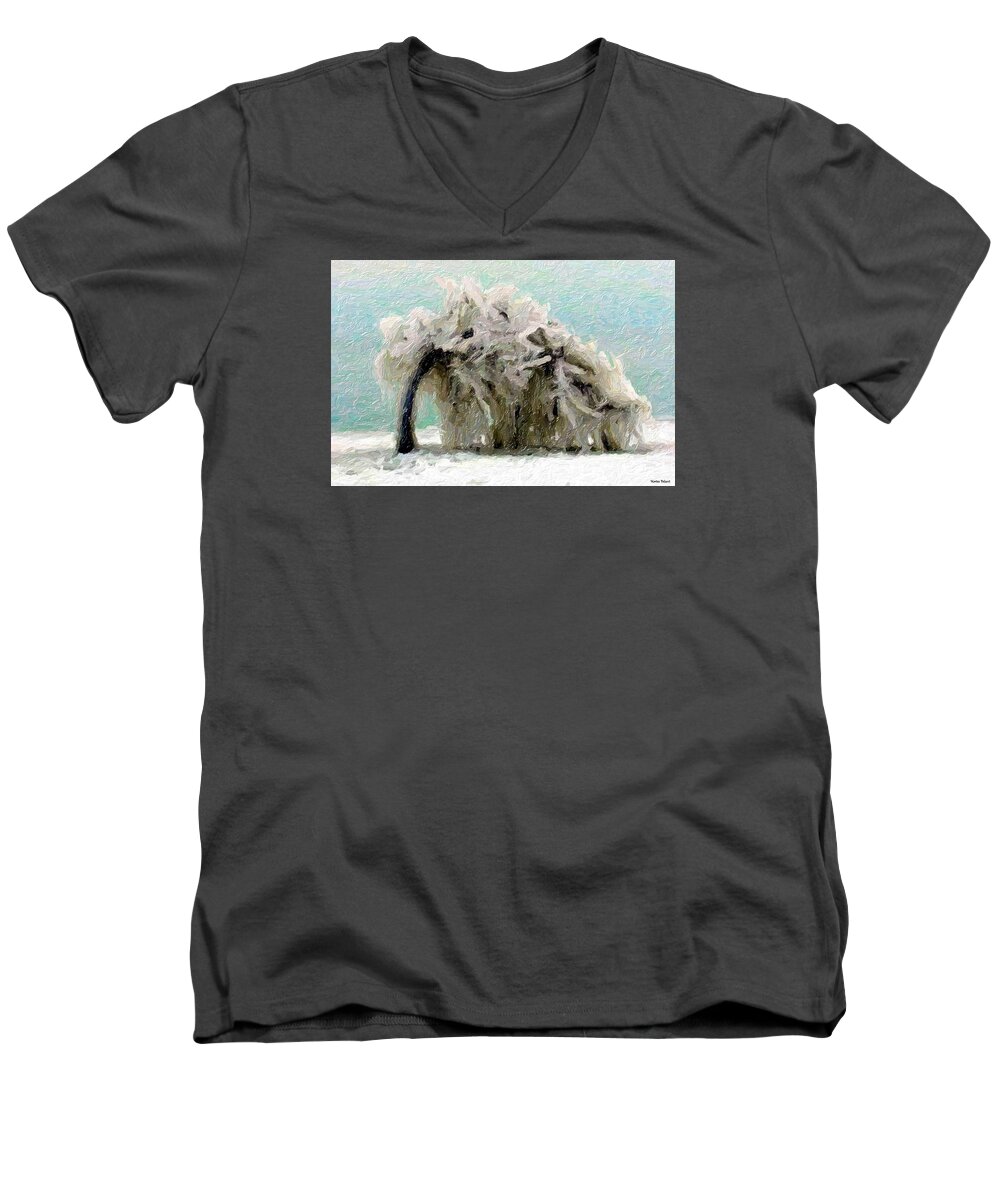 Tree Men's V-Neck T-Shirt featuring the painting Unbreakable by Marian Lonzetta