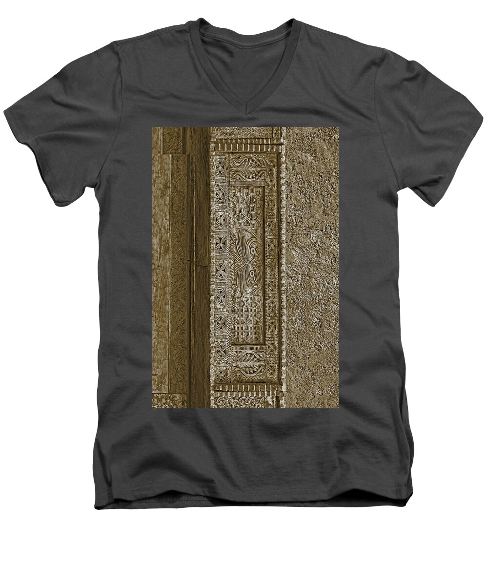 Southwestern Men's V-Neck T-Shirt featuring the photograph Carving - 5 by Nikolyn McDonald