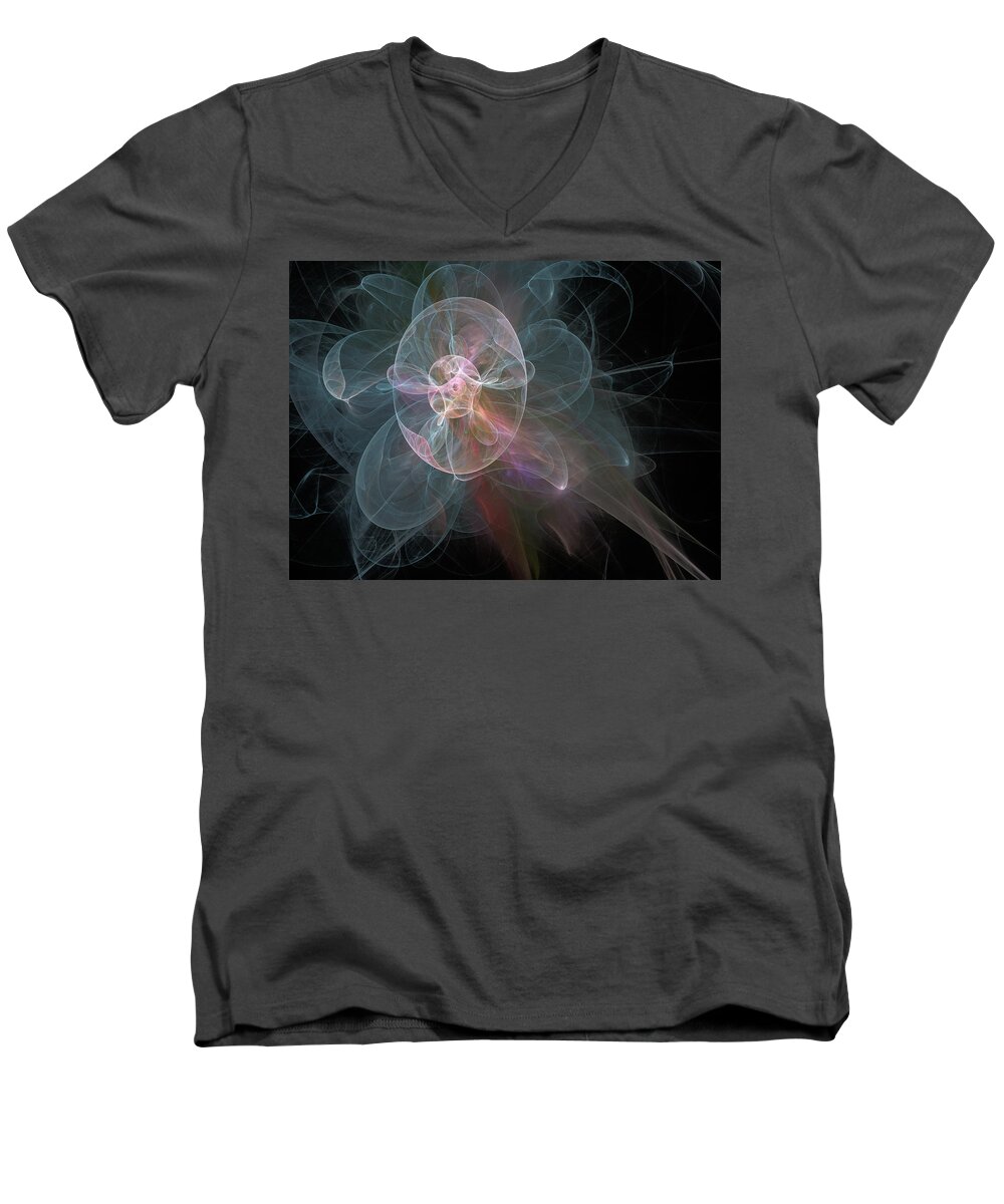 Abstract Men's V-Neck T-Shirt featuring the photograph Celestial Jellyfish by Ronda Broatch