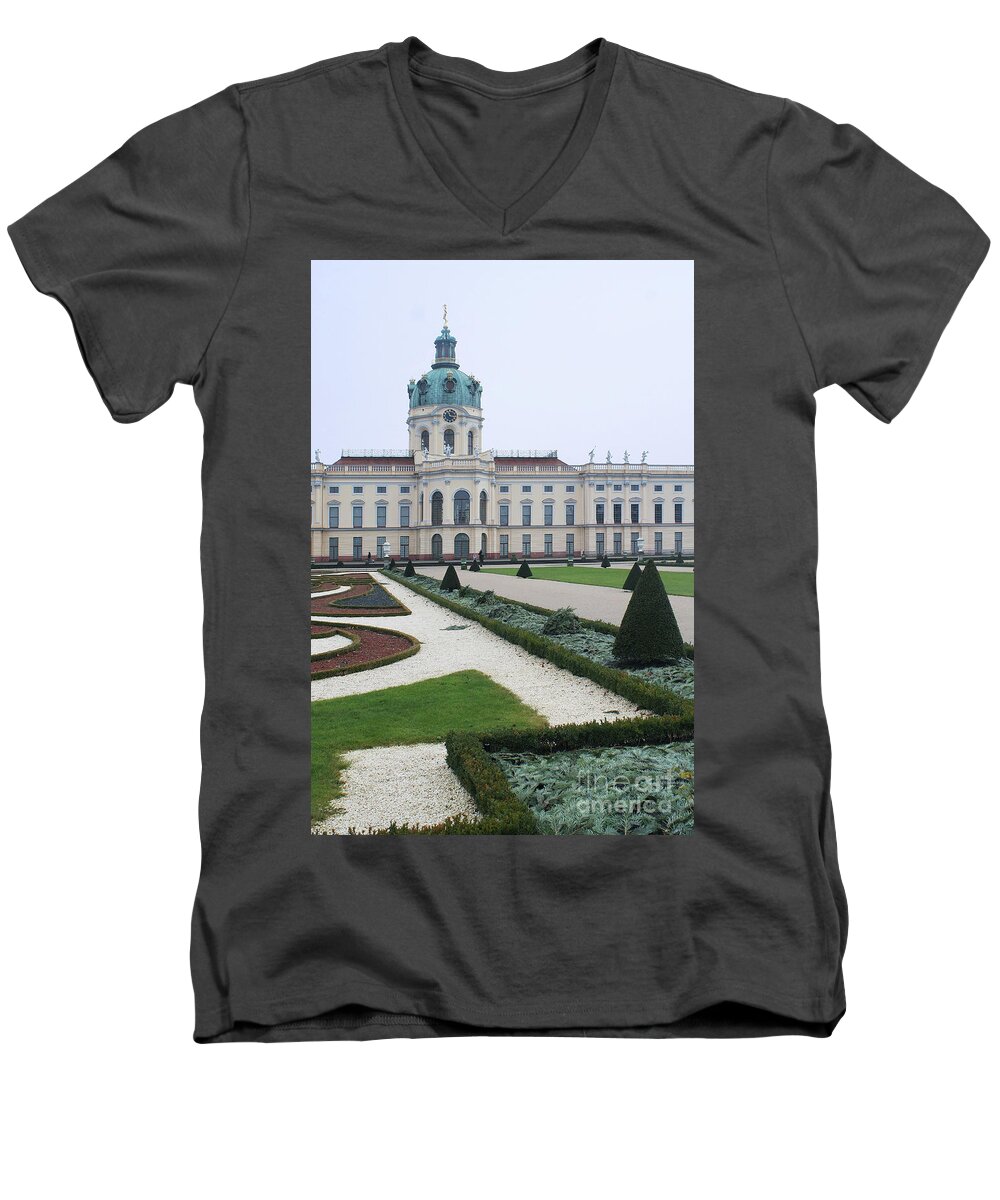 Prott Men's V-Neck T-Shirt featuring the photograph Charlottenburg Castle Berlin by Rudi Prott
