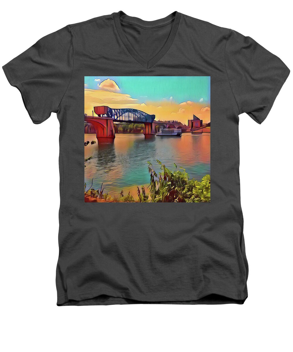 Chattanooga Men's V-Neck T-Shirt featuring the photograph Chatta Choo Choo by Sherry Kuhlkin