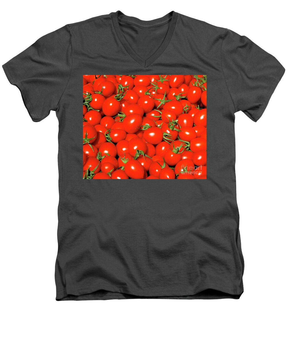 Cherry Tomatoes Men's V-Neck T-Shirt featuring the photograph Cherry tomatoes by Bruce Block