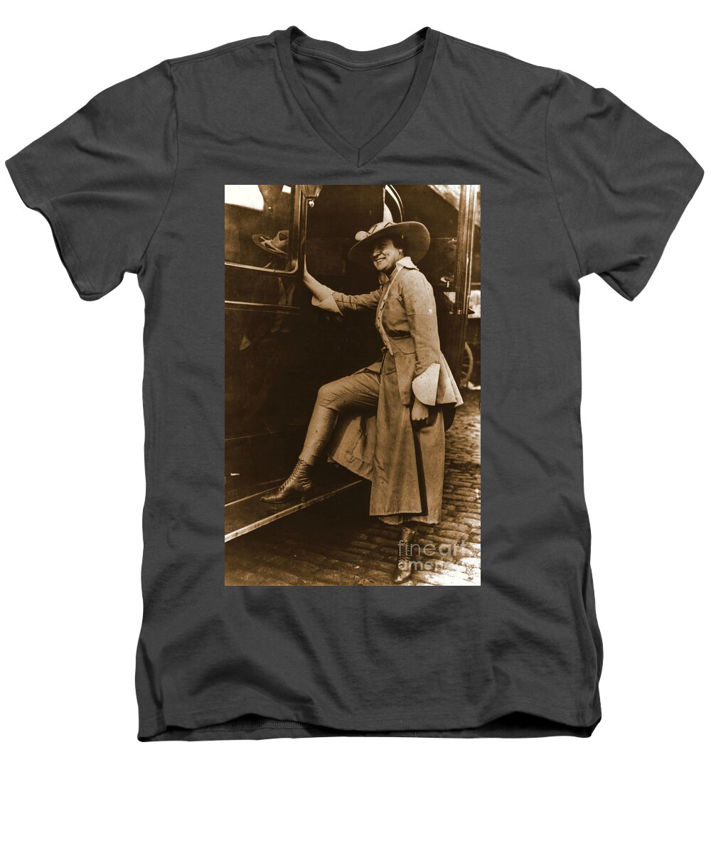 Chicago Suffragette Marching Costume Men's V-Neck T-Shirt featuring the photograph Chicago Suffragette Marching Costume by Padre Art