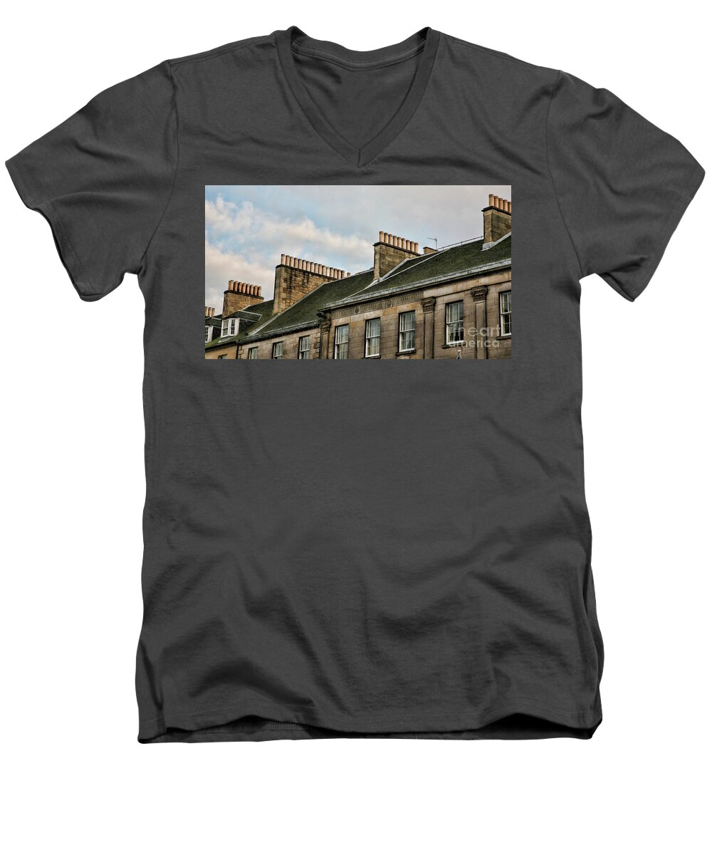 Scotland Men's V-Neck T-Shirt featuring the photograph Chimney Architecture by Chuck Kuhn