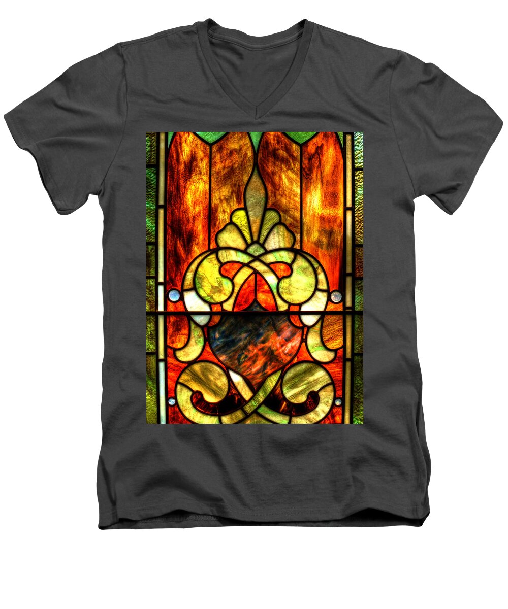 Art Prints Men's V-Neck T-Shirt featuring the photograph Church Window by Dave Bosse