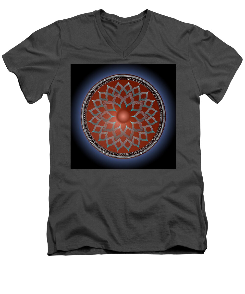 Mandala Men's V-Neck T-Shirt featuring the digital art Circularium No. 2735 by Alan Bennington