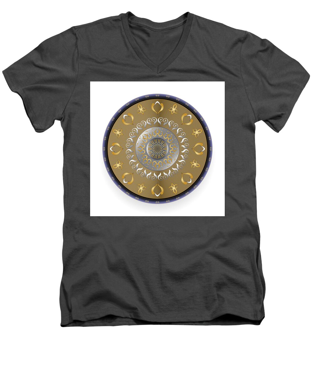 Mandala Men's V-Neck T-Shirt featuring the digital art Circulosity No 2916 by Alan Bennington