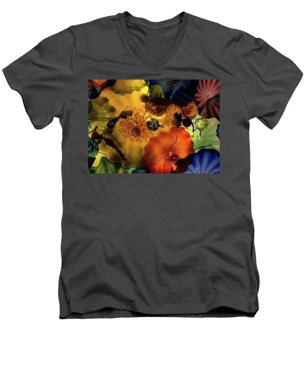 Blown Glass Men's V-Neck T-Shirt featuring the photograph Classy Glass by Tom Potter