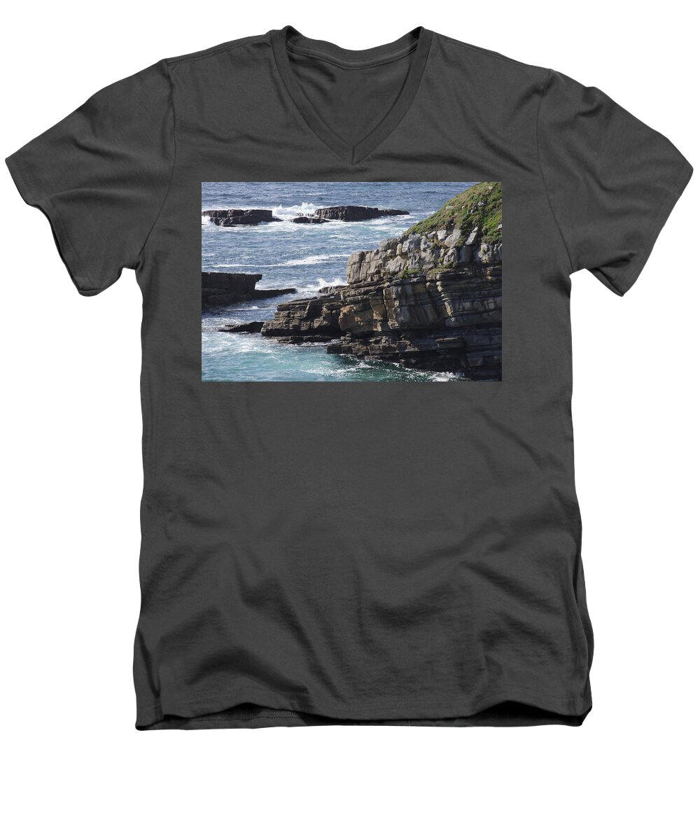 Cliffs Men's V-Neck T-Shirt featuring the photograph Cliffs Overlooking Donegal Bay by Greg Graham