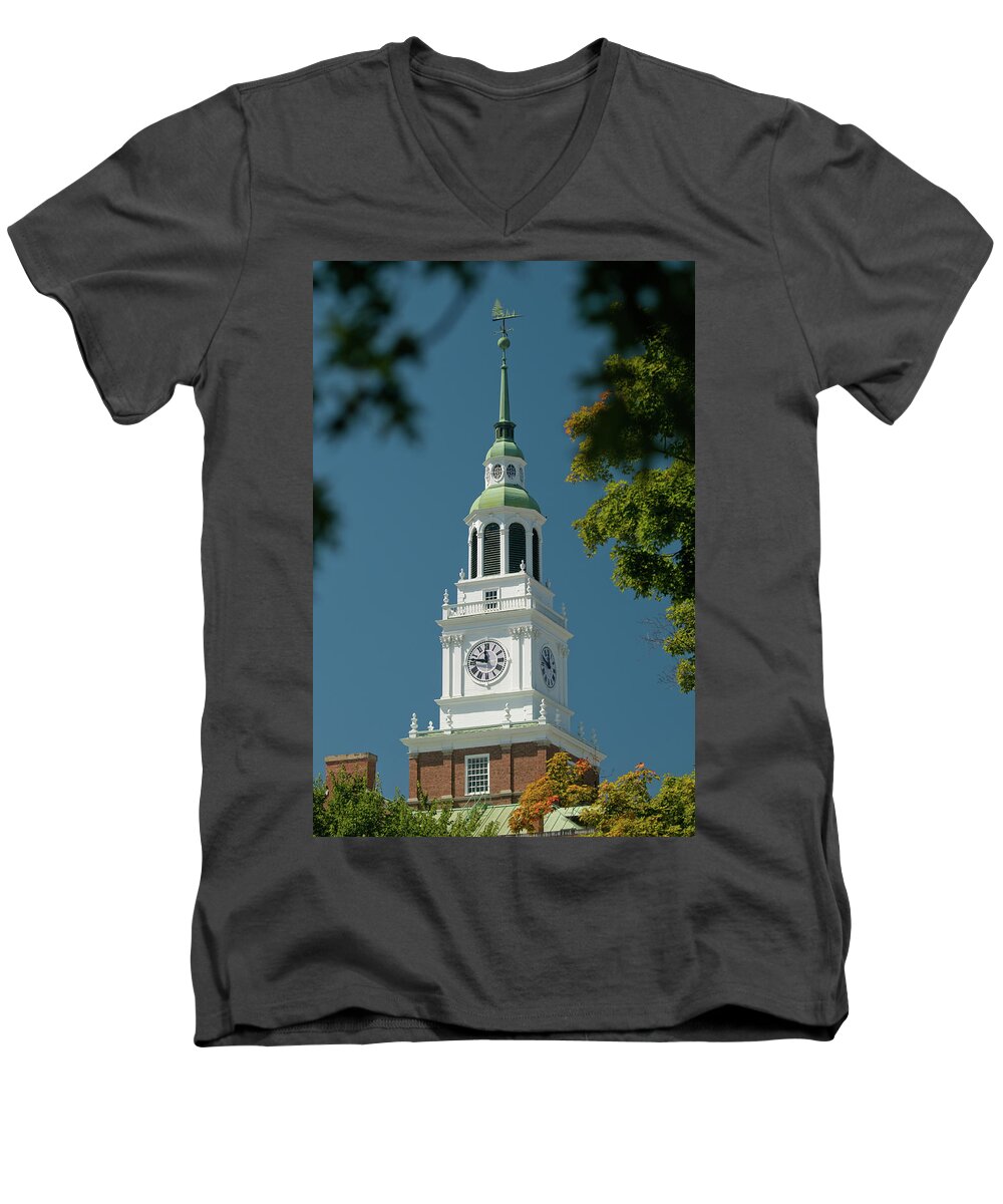dartmouth College Men's V-Neck T-Shirt featuring the photograph Clock Tower by Paul Mangold