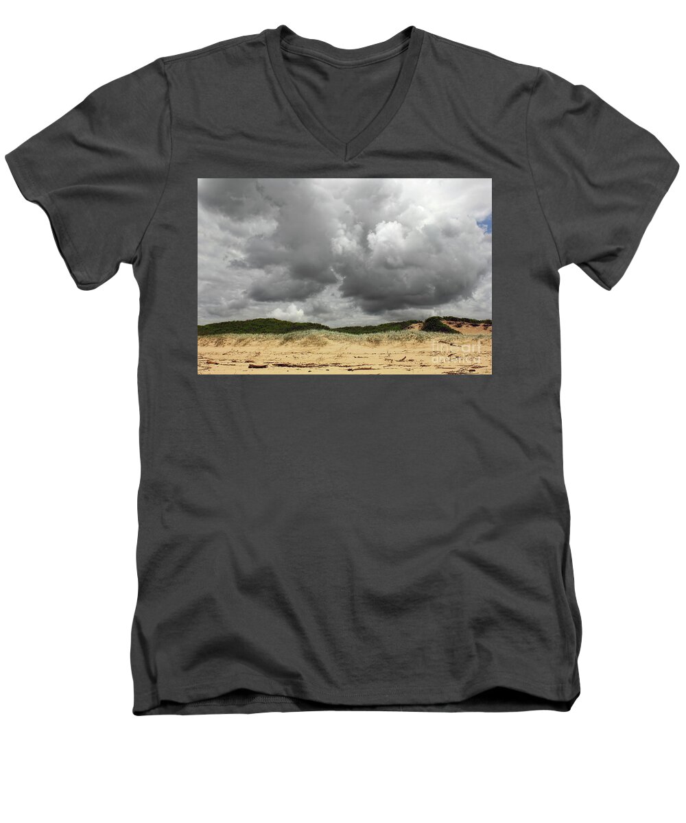 Cloudy Beach Men's V-Neck T-Shirt featuring the photograph Cloudy Beach II by Kaye Menner by Kaye Menner