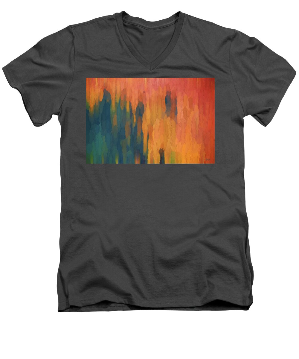 Abstract Men's V-Neck T-Shirt featuring the digital art Color Abstraction XLIX by David Gordon