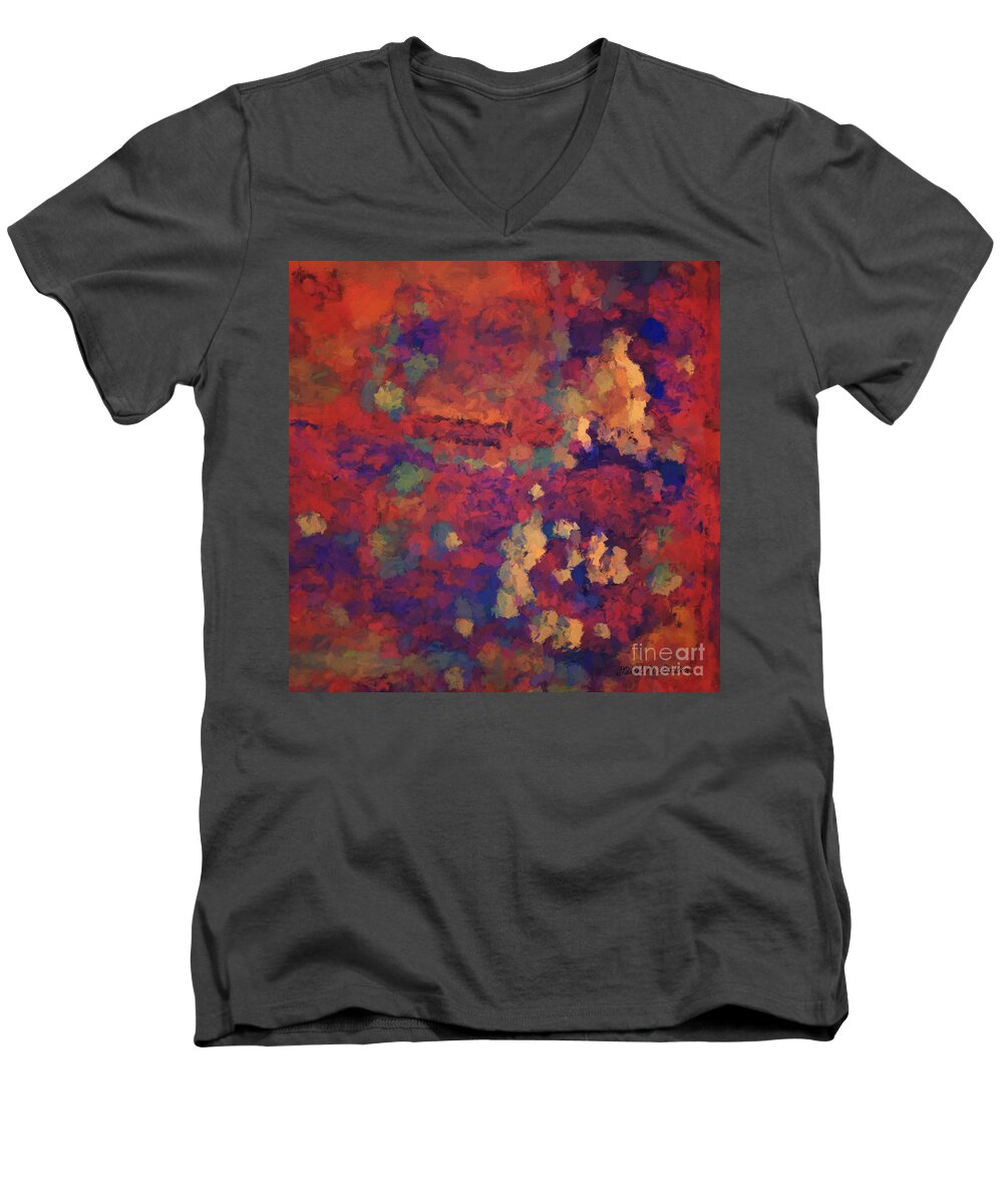 Abstract Men's V-Neck T-Shirt featuring the digital art Color Abstraction XXXV by David Gordon