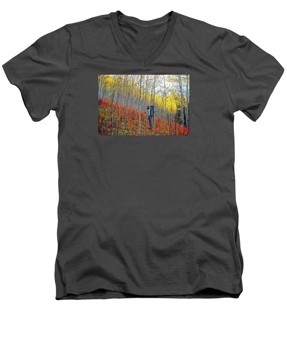 The Walkers Men's V-Neck T-Shirt featuring the photograph Color Fall by The Walkers