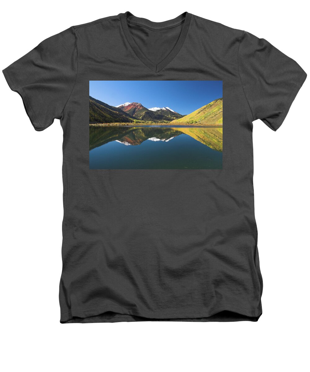 Colorado Men's V-Neck T-Shirt featuring the photograph Colorado Reflections by Steve Stuller