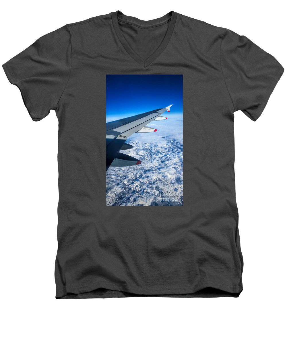 Airplane Men's V-Neck T-Shirt featuring the photograph Come Fly With Me by Jasna Buncic