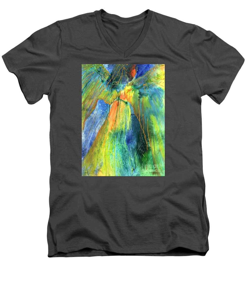 Acrylic Ink Men's V-Neck T-Shirt featuring the painting Coming Lord by Nancy Cupp