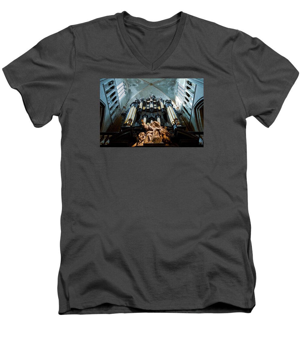 Lawrence Boothby Men's V-Neck T-Shirt featuring the photograph Cool Organ by Lawrence Boothby