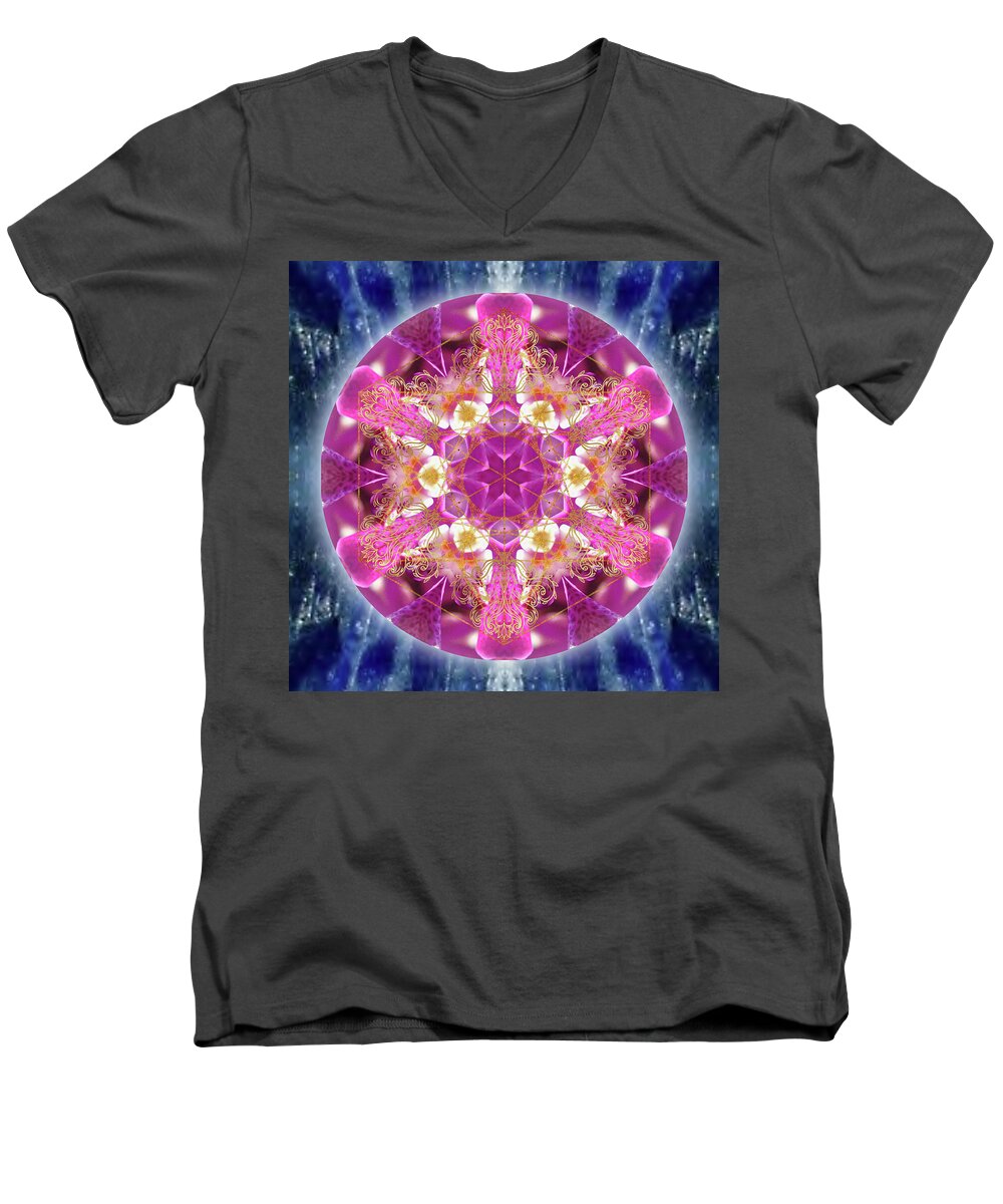 Exotic Men's V-Neck T-Shirt featuring the digital art Cosmic Love by Alicia Kent