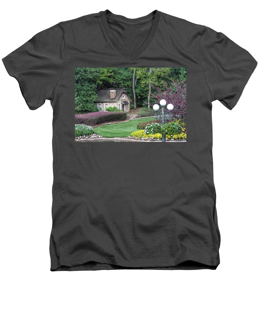 Cottage Men's V-Neck T-Shirt featuring the photograph Country Cottage by Jackson Pearson