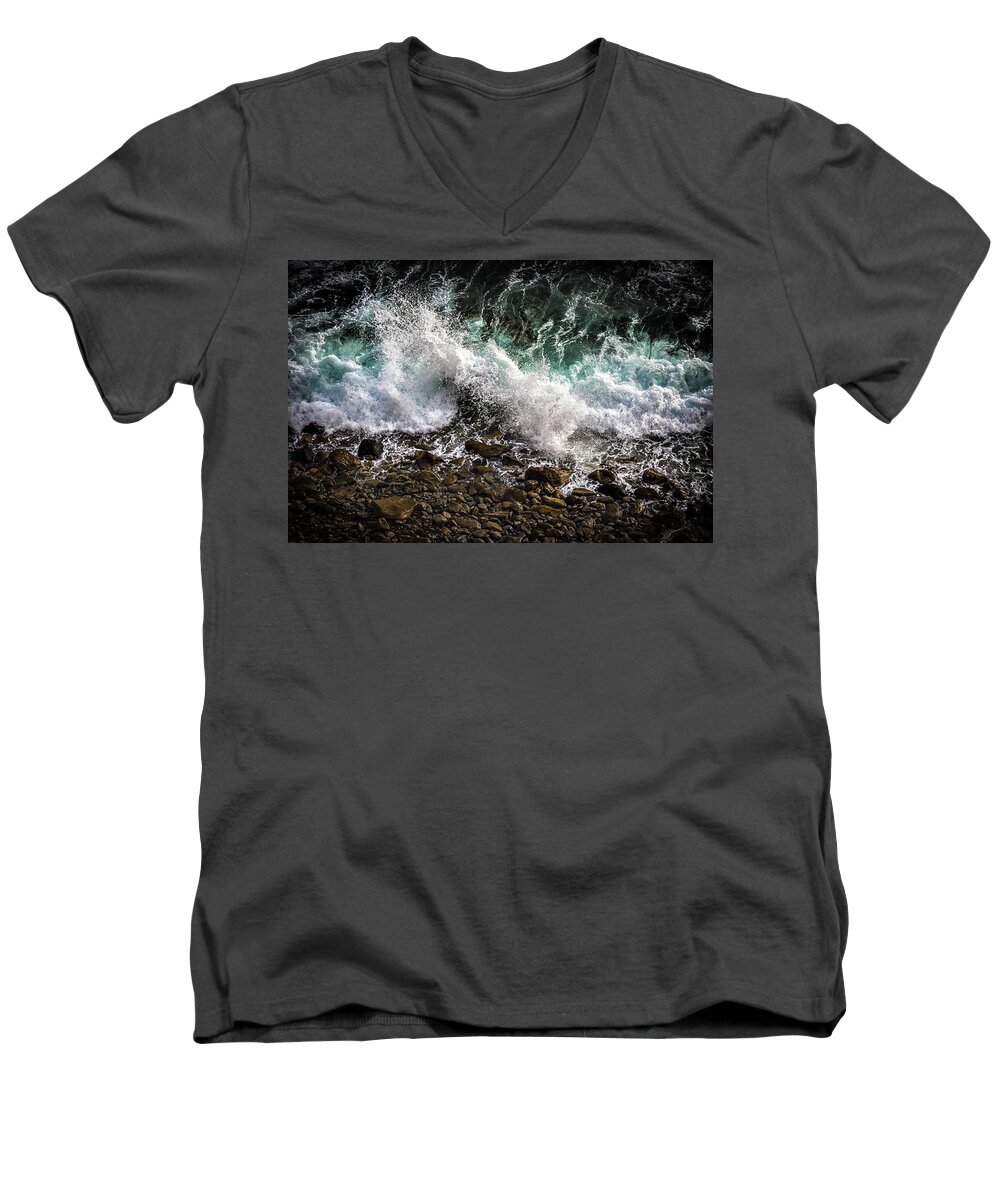 Ocean Men's V-Neck T-Shirt featuring the photograph Crashing Surf by Jason Roberts