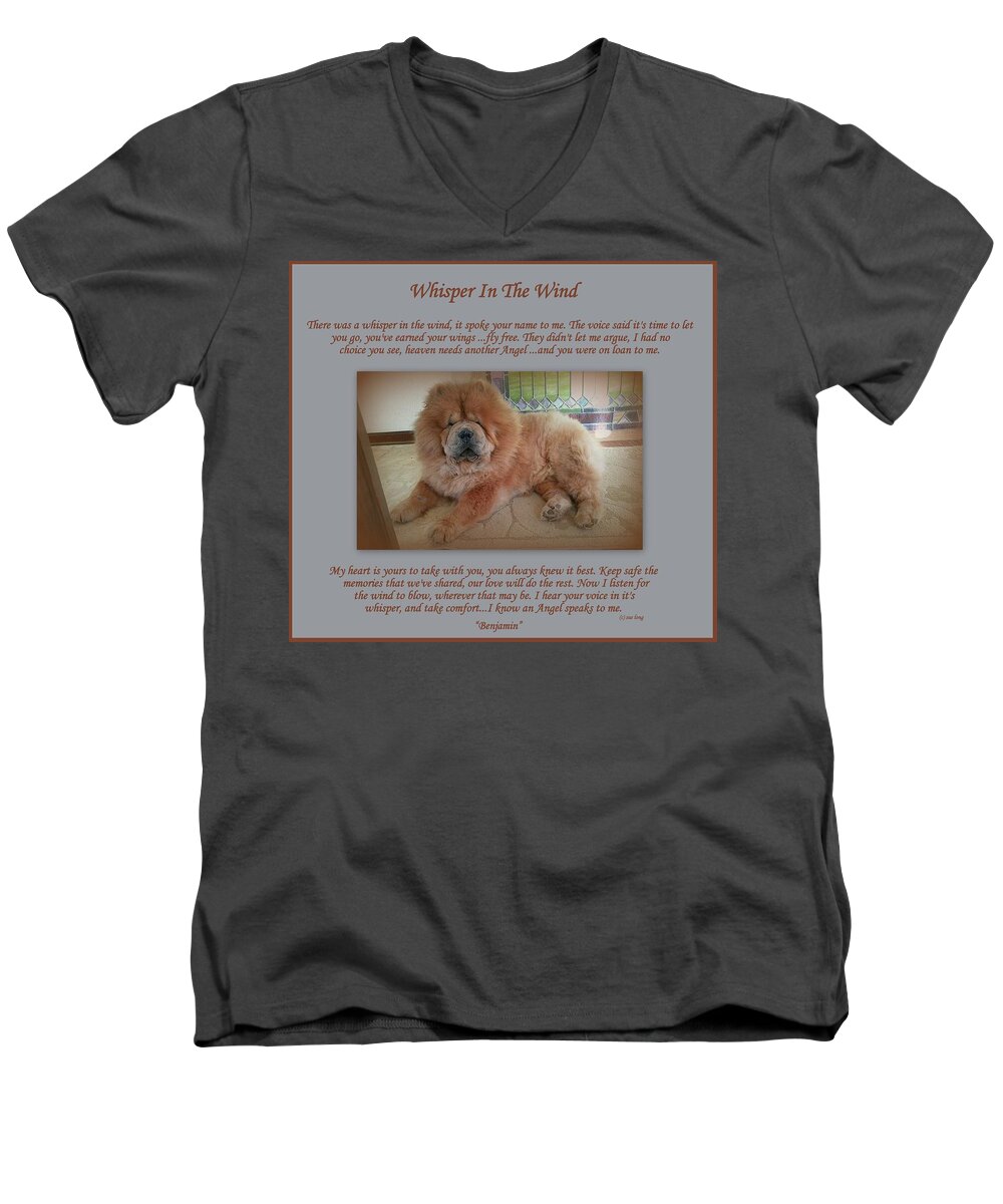 Quote Men's V-Neck T-Shirt featuring the photograph Custom Paw Print Benjamin by Sue Long