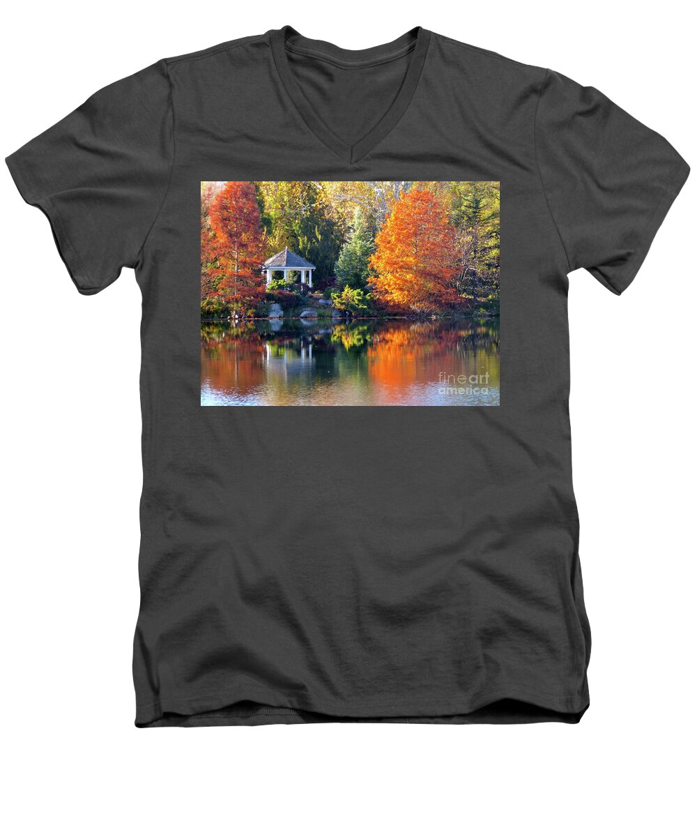 Cypress Men's V-Neck T-Shirt featuring the photograph Cypress Gold by Jean Wright
