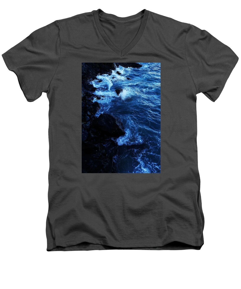 St Ives Men's V-Neck T-Shirt featuring the digital art Dark Water by Julian Perry