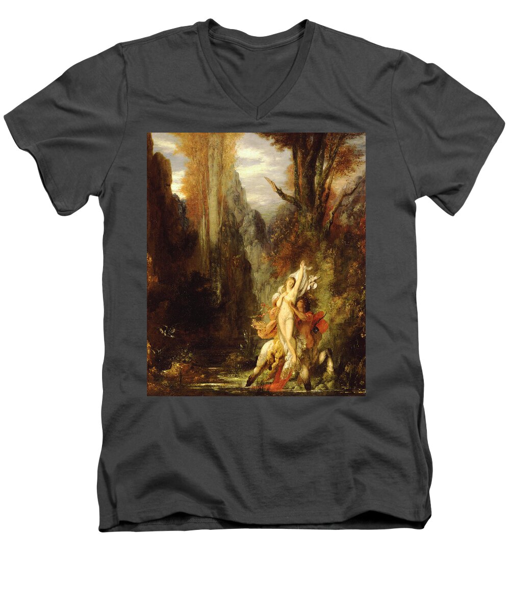 Mythology Men's V-Neck T-Shirt featuring the painting Dejanira Autumn by Gustave Moreau